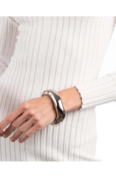 Alexis Bittar Large Molten Hinge Cuff Bracelet In Silver