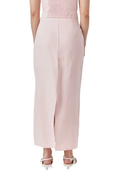 Shop Endless Rose Linen Maxi Skirt In Dusty Pink