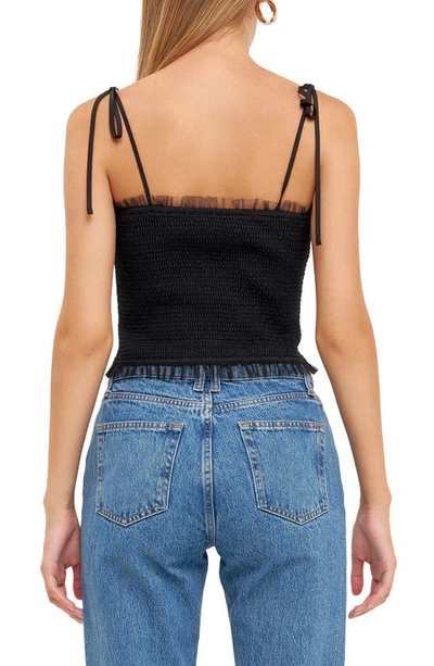 Endless Rose Women's Tulle Cropped Top In Black