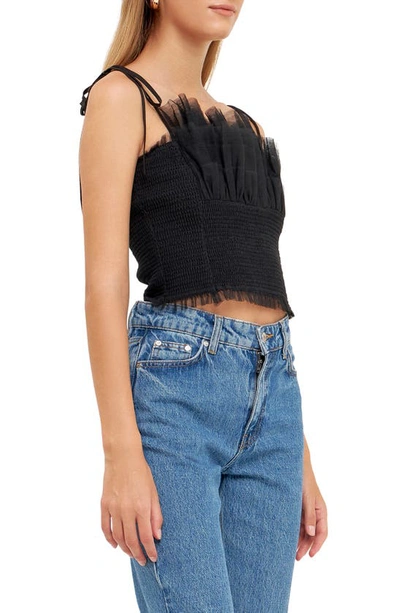 Endless Rose Women's Tulle Cropped Top In Black