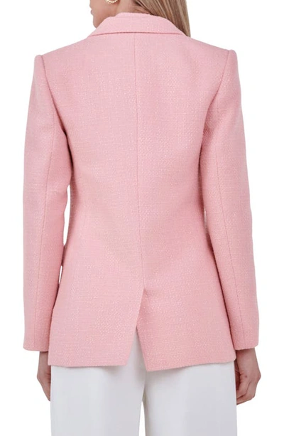 Shop Endless Rose Peaked Lapel Tweed Blazer In Pink