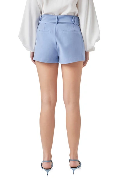 Shop Endless Rose Belted Shorts In Clean Blue