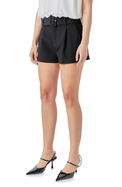 Shop Endless Rose Belted Shorts In Black