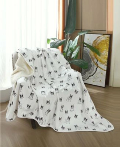 Shop Happycare Textiles Advanced Water Resistant Pets Print Comfort Throw Collection In White