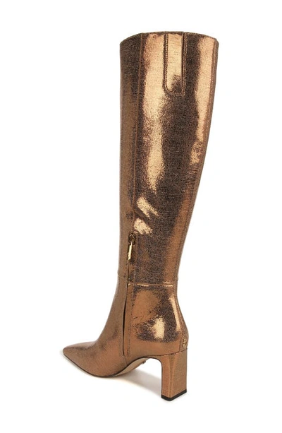 Shop Sam Edelman Sylvia Knee High Boot In Deep Gold