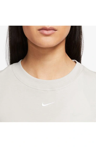 Shop Nike Essential Oversize T-shirt In Orewood Brown/ White