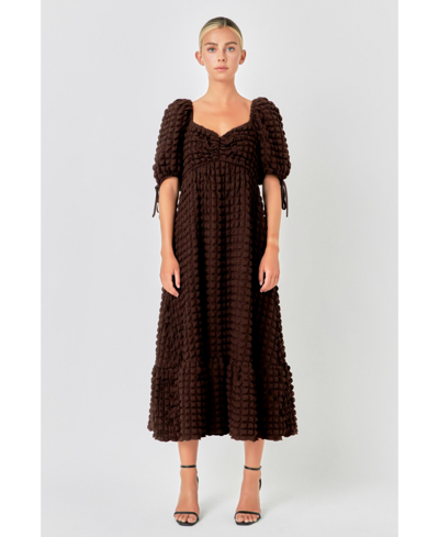 Shop Endless Rose Women's Textured Maxi Dress In Brown