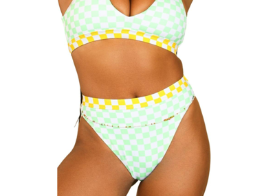Shop Dippin Daisys Women's Ultra Bottom In Checked Out Green/yellow