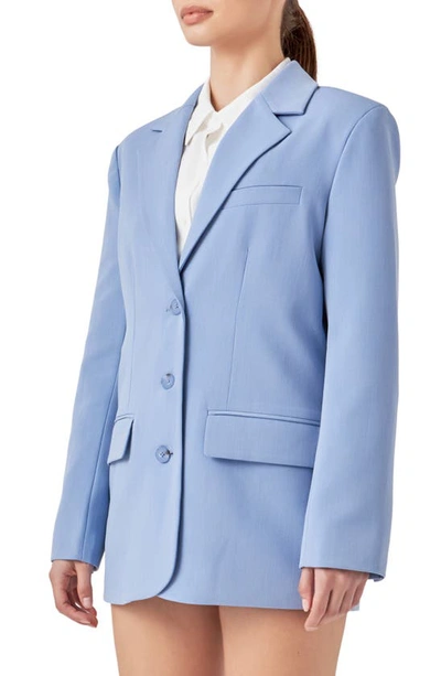 Shop Endless Rose Suit Blazer In Clean Blue