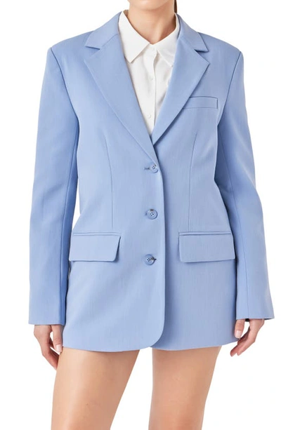 Shop Endless Rose Suit Blazer In Clean Blue