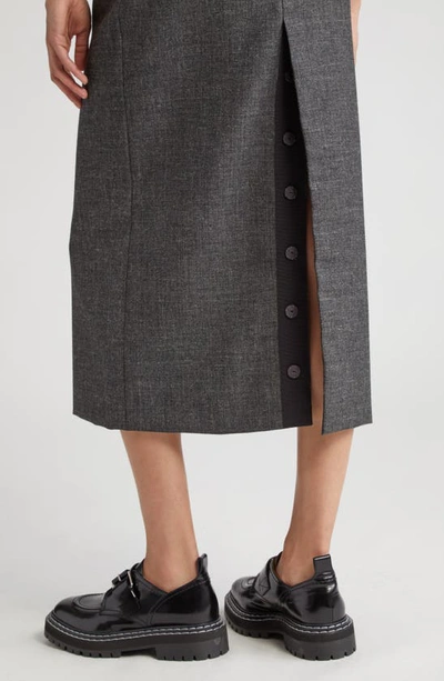 Shop Meryll Rogge Wool Pencil Skirt In Grey