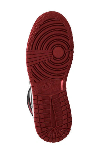 Shop Nike Kids' Air Jordan 1 Mid Sneaker In White/ Gym Red/ Black