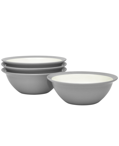 Noritake Colorwave Curve Set Of 4 Soup/cereals, 7", 22 Oz. In Slate