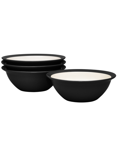 Noritake Colorwave Curve Set Of 4 Soup/cereals, 7", 22 Oz. In Graphite