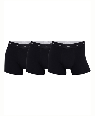 Shop Cr7 Men's Viscose From Bamboo Blend Trunks, Pack Of 3 In Black