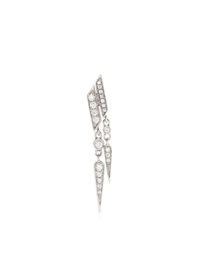 Statement Paris Sterling Silver Anyway Double-drop Diamond Earring In Silver
