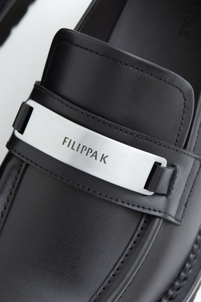 Shop Filippa K Square Toe Loafers In Black