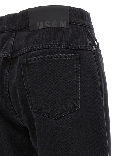 Shop Msgm Cut Out Detail Jeans Black