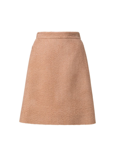 Shop Akris Women's Corduroy A-line Skirt In Camel