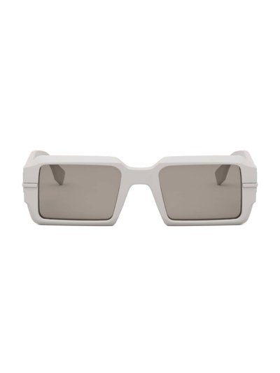 Shop Fendi Women's Graphy 52mm Rectangular Sunglasses In Grey
