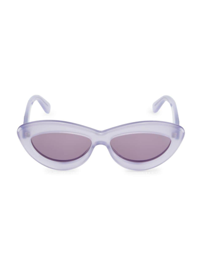 Shop Loewe Men's 54mm Cat Eye Sunglasses In Shiny Violet
