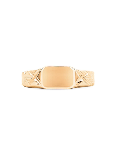 Shop Bernard James Men's 18k Yellow Gold Mirror Signet Ring