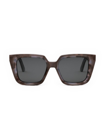 Shop Dior Women's Midnight S1i 53mm Geometric Sunglasses In Purple Brown Havana