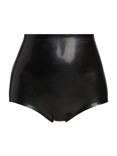 Shop Maison Margiela Women's Latex High-rise Shorts In Black