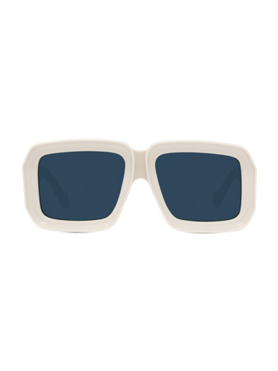 Shop Loewe Men's  X Paula's Ibiza 56mm Oversized Square Sunglasses In Shiny Beige Blue