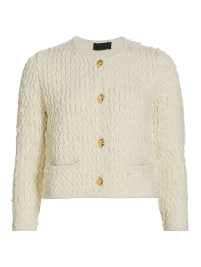 Shop Nili Lotan Women's Bridget Cropped Wool Jacket In Ivory