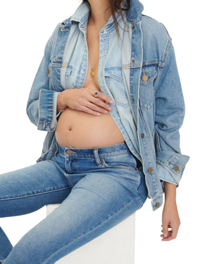 Shop Hatch Women's The Classic Maternity Jean Jacket In Light Wash