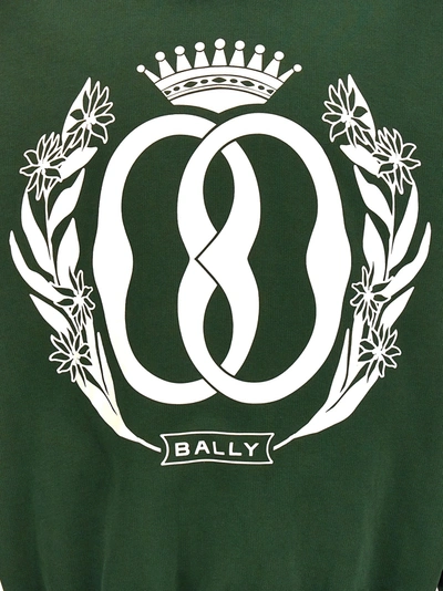 Shop Bally Printed Hoodie Sweatshirt Green