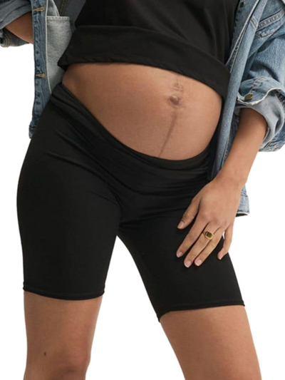 Shop Hatch Women's The Ultimate Maternity Over The Bump Bike Shorts In Black