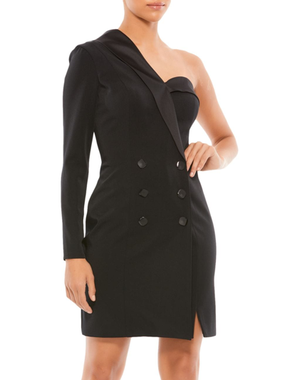 Shop Mac Duggal Women's Ieena One-shoulder Cocktail Dress In Black