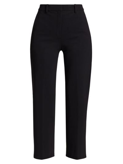 Shop Theory Women's Stretch Straight-leg Crop Pants In Black