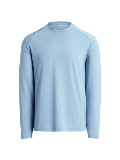 Shop Ralph Lauren Men's Mesh Long-sleeve T-shirt In Vessel Blue