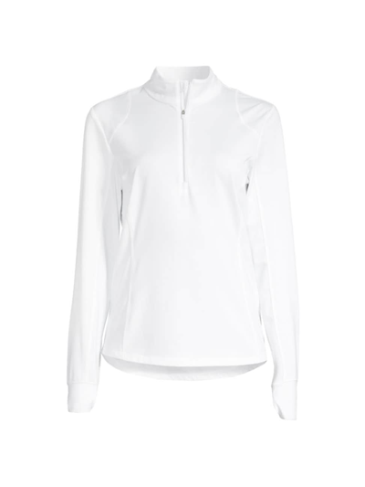 Shop Zero Restriction Women's Rene Quarter-zip Top In White