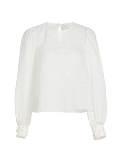 Shop Cami Nyc Women's Vivi Appliqué Cuff Top In White