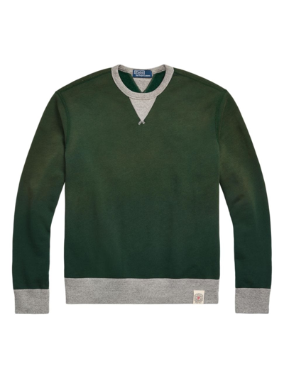 Shop Polo Ralph Lauren Men's Fleece Crewneck Sweatshirt In College Green