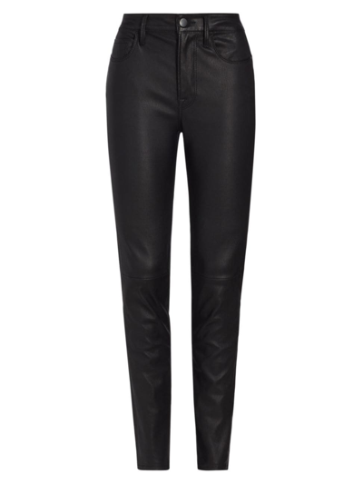 Shop Nili Lotan Women's Nils Mid-rise Leather Pants In Black