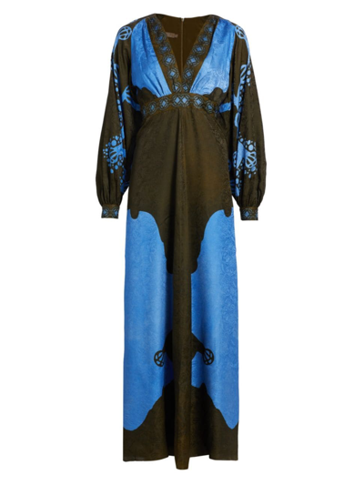 Shop Beatriz Camacho Women's Wildflower Tulipa Maxi Dress In Sky Blue Green