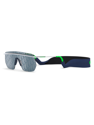 Shop Dior Men's Motion M1i Mask Sunglasses In Blue Green