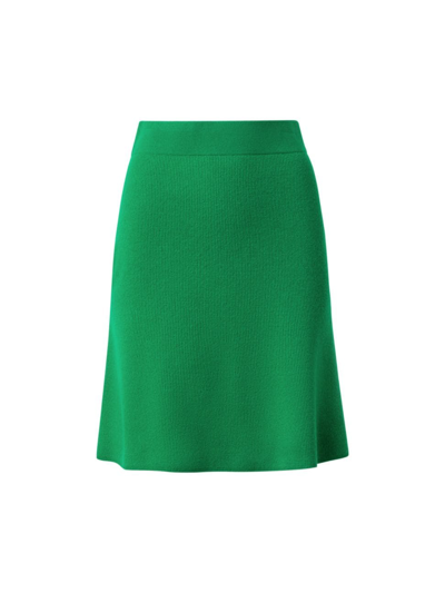 Shop Akris Punto Women's Wool-blend Rib-knit Miniskirt In Green