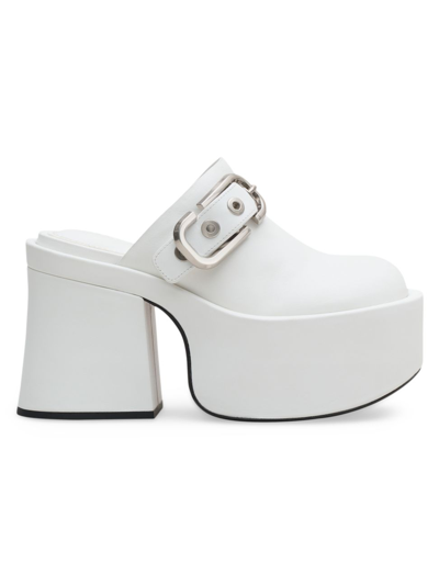 Shop Marc Jacobs Women's The J Marc 95mm Platform Leather Clogs In White