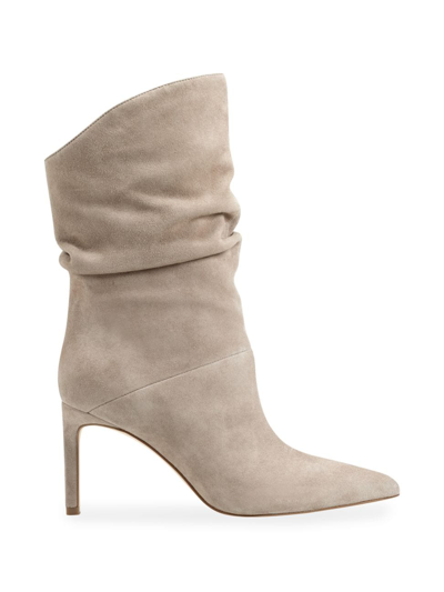 Shop Marc Fisher Ltd Women's Angi 80mm Suede Ankle Booties In Taupe