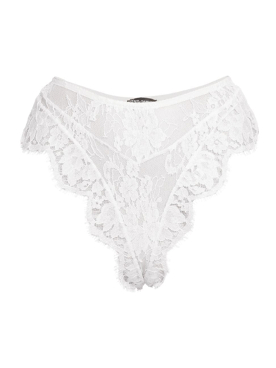 Shop Dolce & Gabbana Women's Bianco High-waisted Lace Brief In Bianco Ottico
