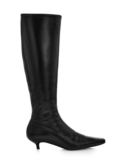 Shop Totême Women's The Slim 50mm Leather Knee-high Boots In Black