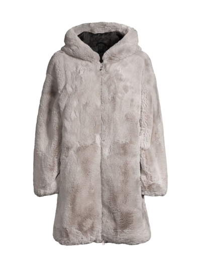 Shop Moose Knuckles Women's State Bunny Faux Fur Coat In Willow Grey