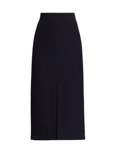Shop Totême Women's Split Crepe Midi-skirt In Navy