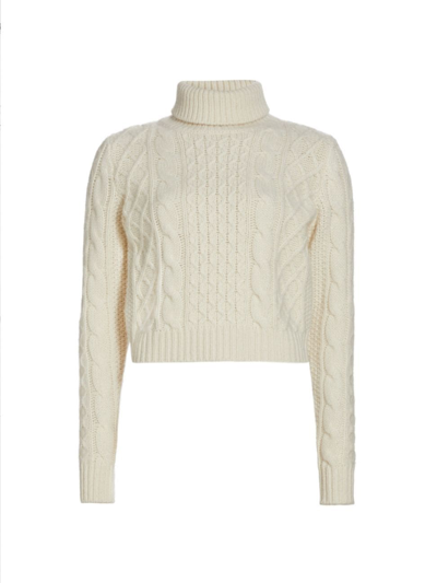Shop Nili Lotan Women's Andrina Cable-knit Turtleneck In Ivory